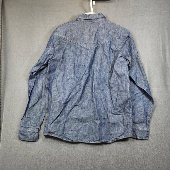 Cody James FR Mens Shirt Medium Blue Denim Western Long Sleeve Button Up Rodeo - Picture 2 of 16